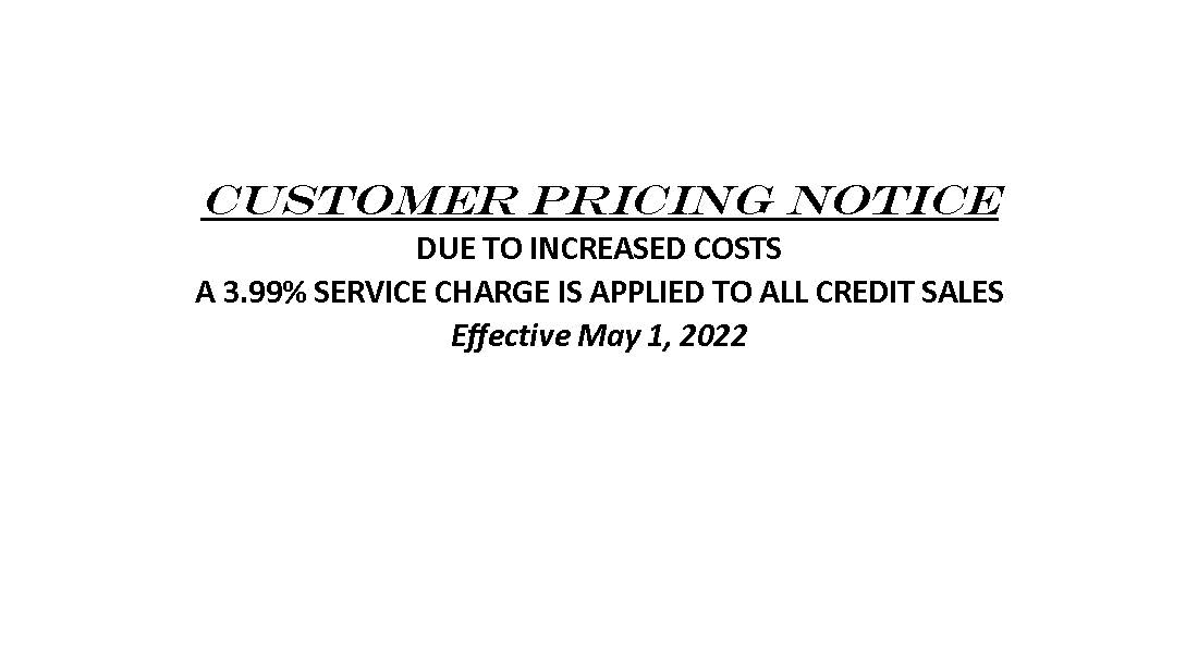 Customer Pricing Notice